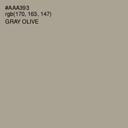 #AAA393 - Gray Olive Color Image